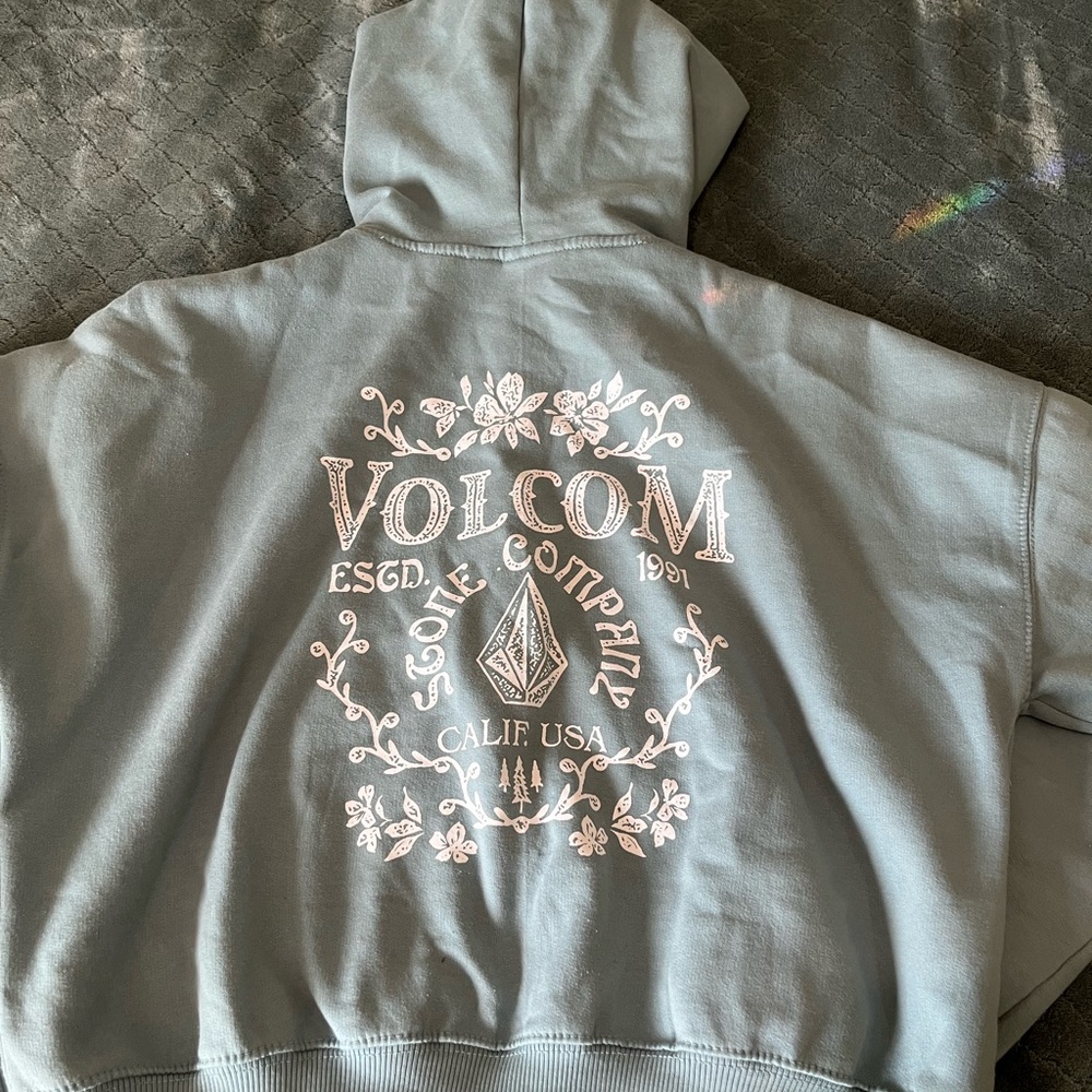 Volcom Light Gray Fleece Hoodie xs - Picture 3 of 6